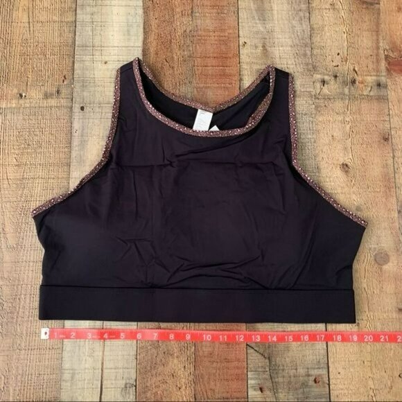 Fabletics trinity high impact high neck sports bra with back pocket in purple - Picture 2 of 6